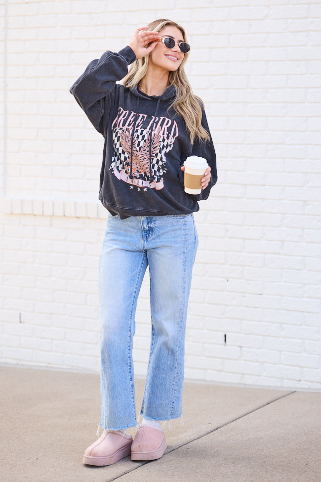 Free Bird Black Oversized Graphic Hoodie - Image 2