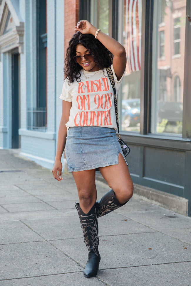 Raised On 90s Country Ivory Graphic Tee