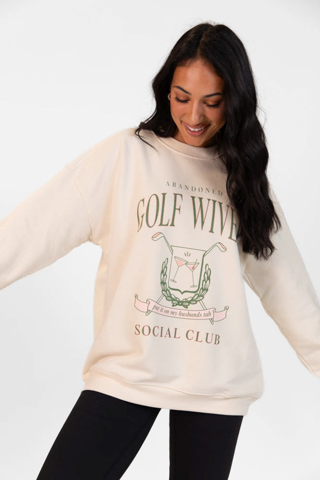 Golf Wives Cream Graphic Sweatshirt - Image 3