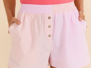 Brief Explanation Coral Multi Color Block Striped Boxer Shorts FINAL SALE