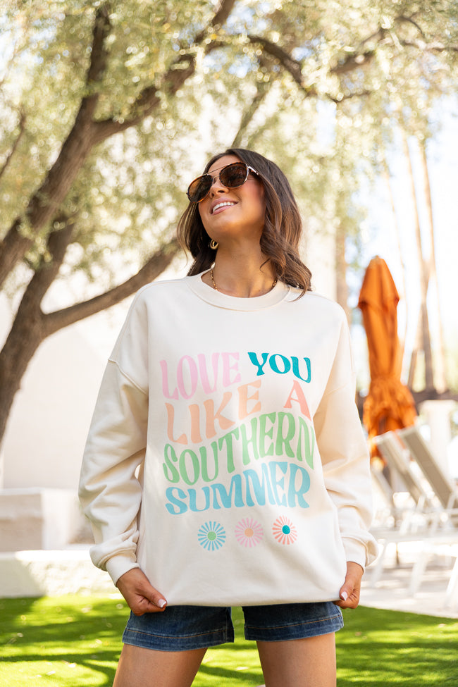 Love You Like A Southern Summer Cream Graphic Sweatshirt - Image 2