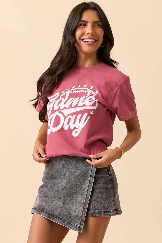 Game Day Script Crimson Graphic Tee