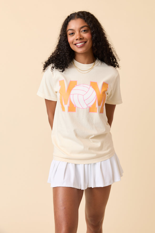 Mom Block Volleyball Ivory Graphic Tee
