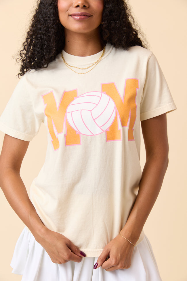 Mom Block Volleyball Ivory Graphic Tee - Image 2