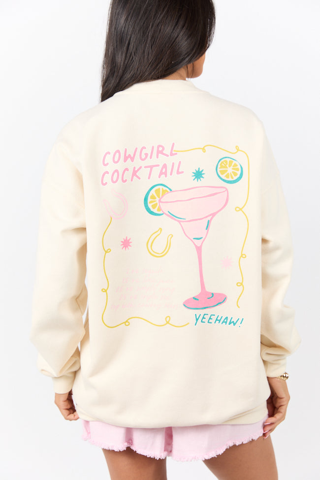 Cowgirl Cocktail Cream Graphic Sweatshirt - Image 4
