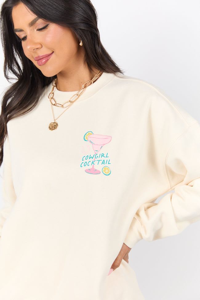 Cowgirl Cocktail Cream Graphic Sweatshirt - Image 5