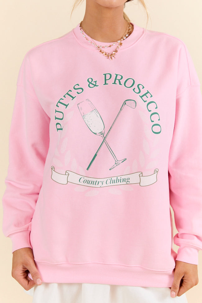 Putts & Prosecco Light Pink Graphic Sweatshirt - Image 2