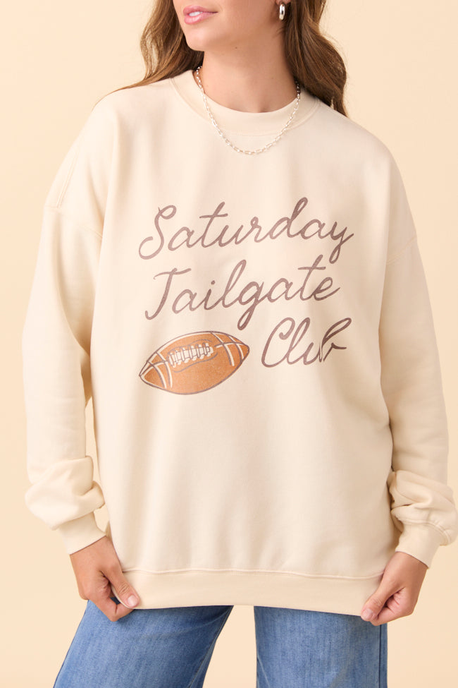 Saturday Tailgate Club Cream Graphic Sweatshirt - Image 7