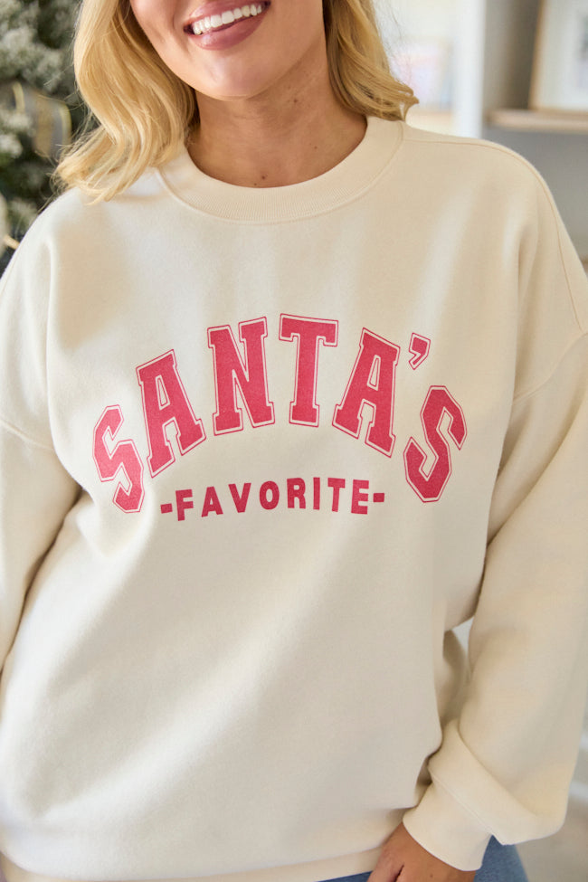 Santa's Favorite Cream Graphic Sweatshirt - Image 4