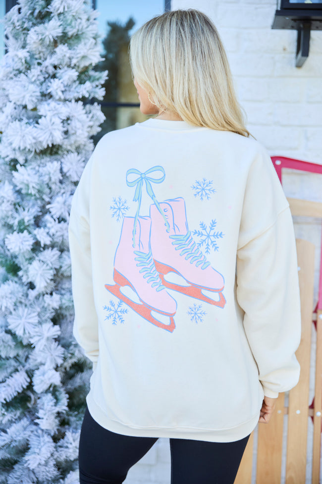 Let It Snow Ski Cream Graphic Sweatshirt