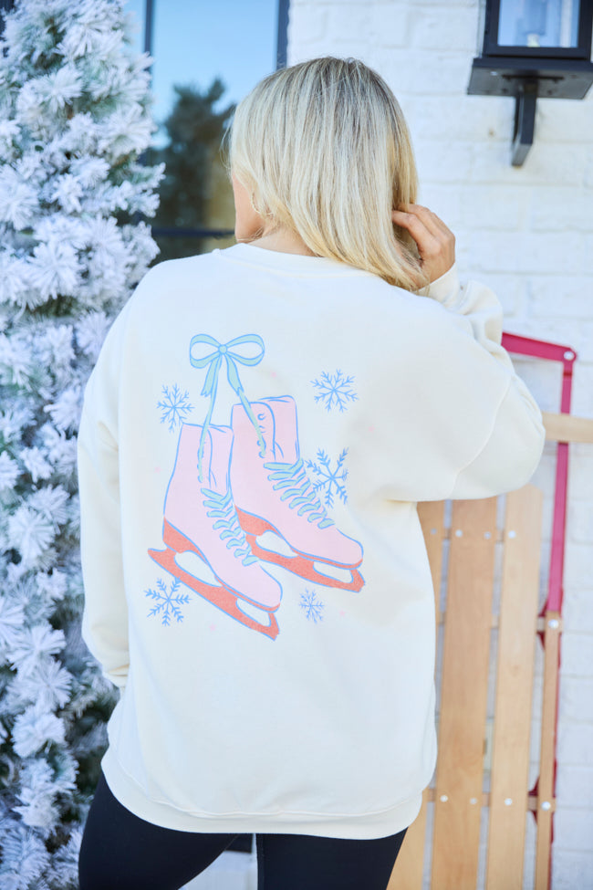 Let It Snow Ski Cream Graphic Sweatshirt - Image 5
