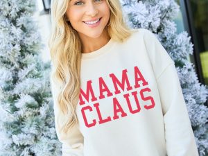 Mama Claus Cream Graphic Sweatshirt