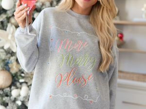 More Merry Please Light Grey Graphic Sweatshirt