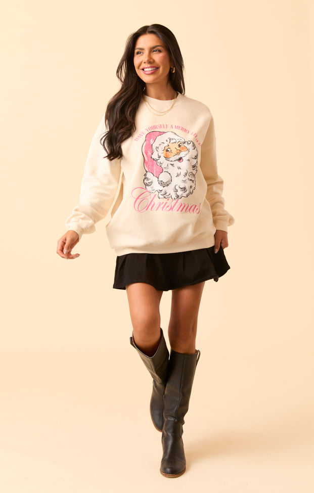 Vintage Santa Cream Graphic Sweatshirt - Image 8