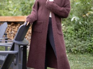 Laken Solid Brown Sweater Coat Emily Fauver X Pink Lily