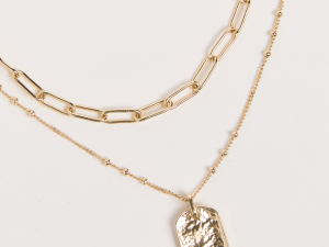 Bryn 14K Gold Dipped Tag Necklace Emily Fauver X Pink Lily