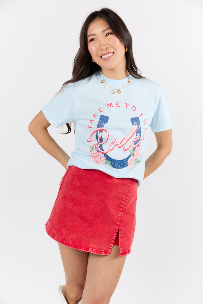 Take Me To The Rodeo Light Blue Graphic Tee