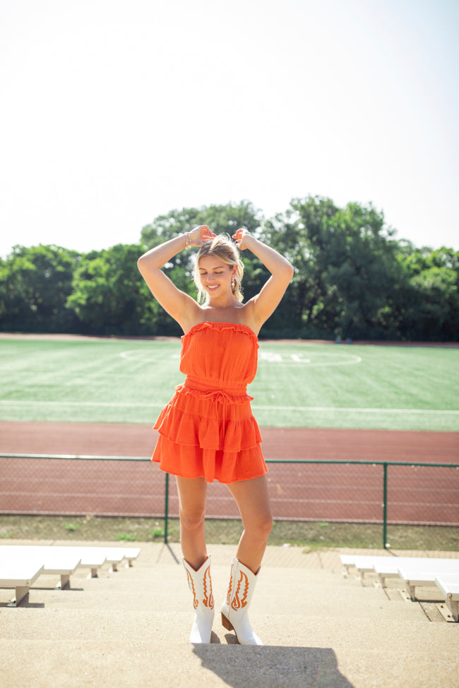 Jodie Orange Strapless Mini Dress FINAL SALE - Image 2