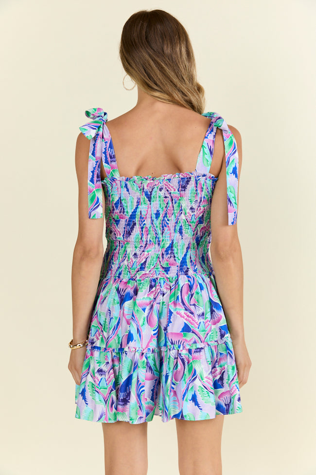 Enough For Me Colorful Feather Print Mini Dress FINAL SALE - Image 7