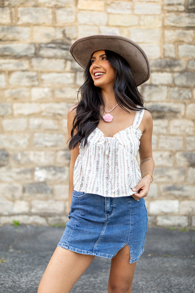 Floral Daydream Ivory Floral Woven Tank FINAL SALE
