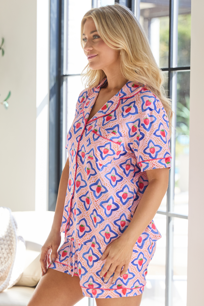 Strawberry Snooze Pink Pajama Set FINAL SALE - Image 3