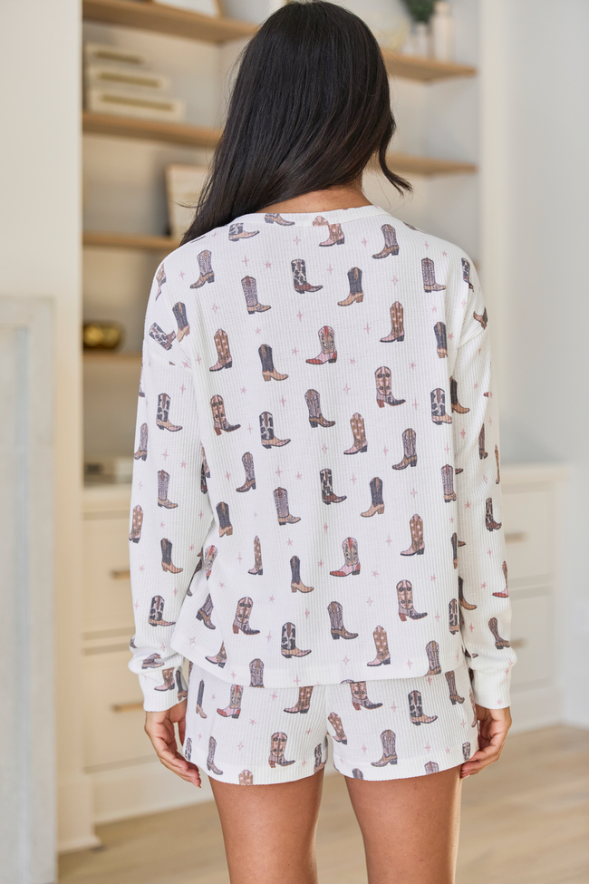 Cowboy Boots Print Pajama Set - Image 5