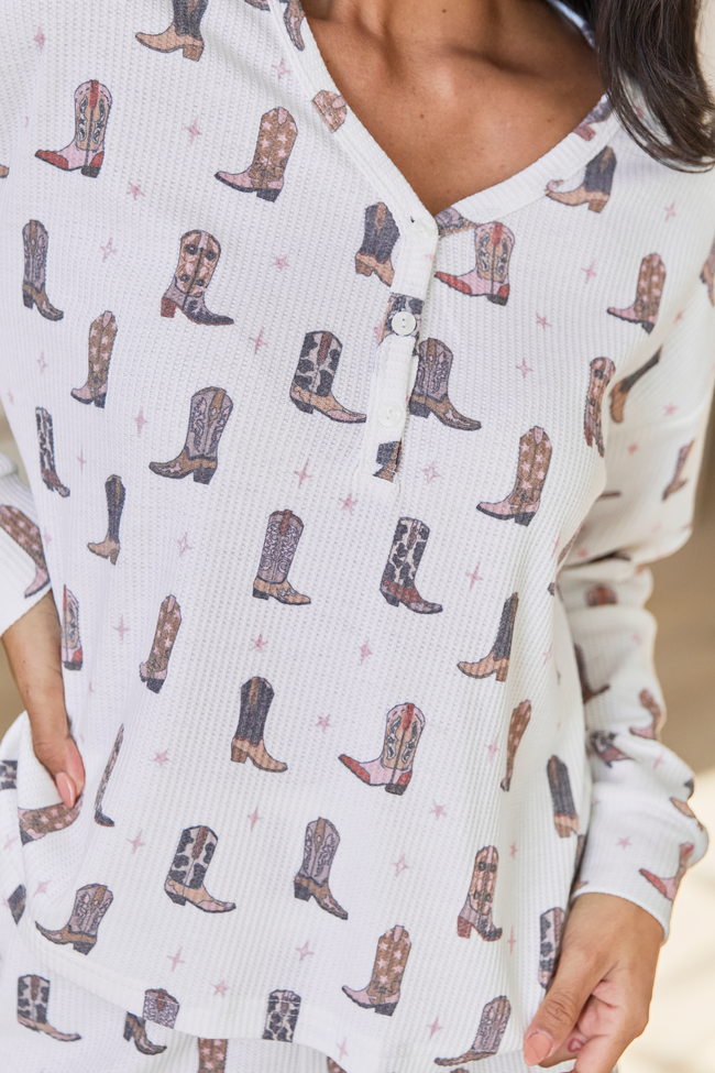 Cowboy Boots Print Pajama Set - Image 6