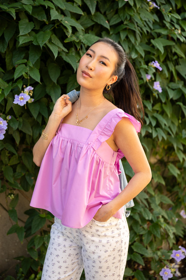 I Choose You Purple Bow Back Detail Woven Tank FINAL SALE - Image 2