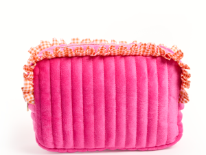 Avalon Pink Ruffle Trim Cosmetic Bag
