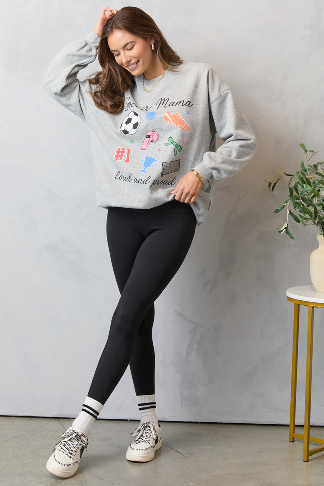 Soccer Mama Icons Light Grey Graphic Sweatshirt - Image 3
