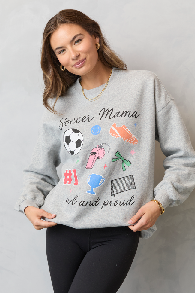 Soccer Mama Icons Light Grey Graphic Sweatshirt - Image 4