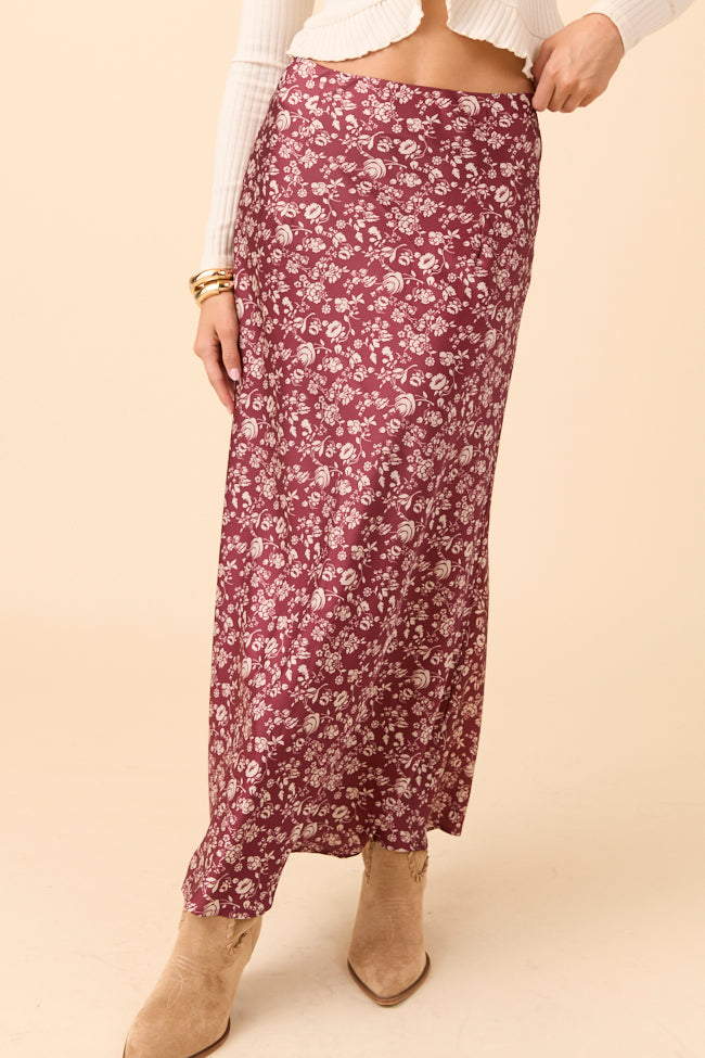 Naomi Red Multi Flower Maxi Skirt - Image 3