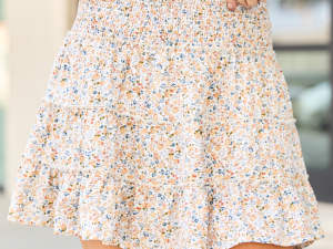 Through the Garden Yellow Floral Print Skort FINAL SALE