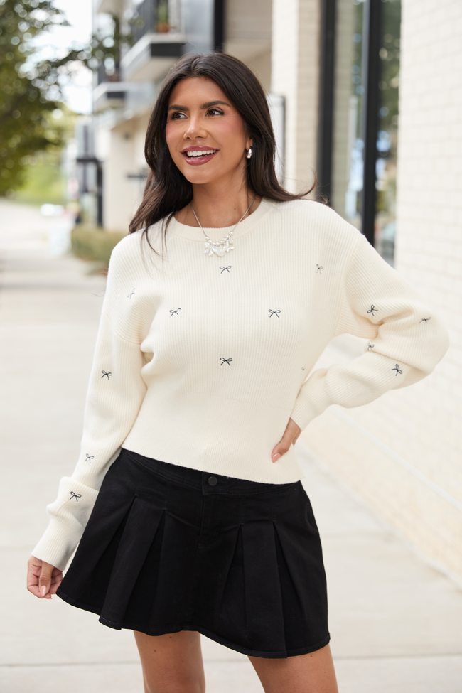 Leila Bow Ivory Sweater