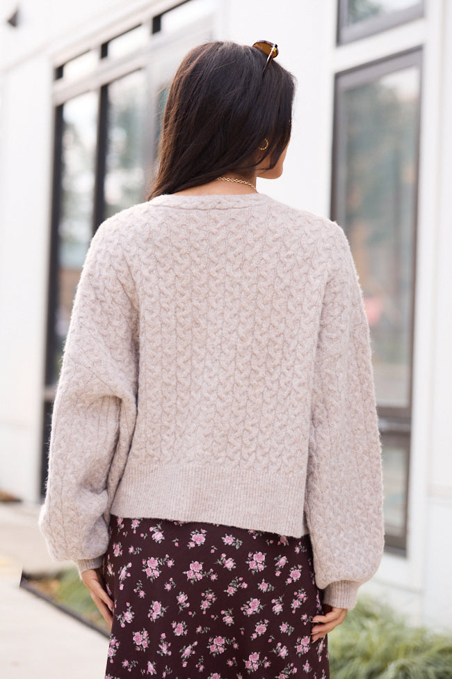 Heather Tan V-Neck Cardigan - Image 6