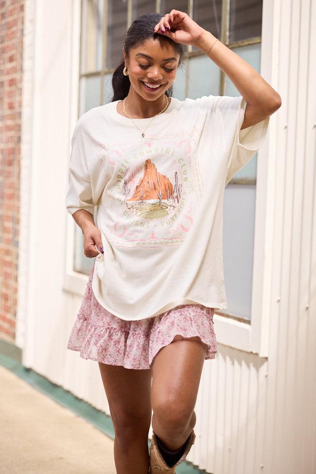 Hippie Cowgirl Club Off White Oversized Graphic Tee - Image 4