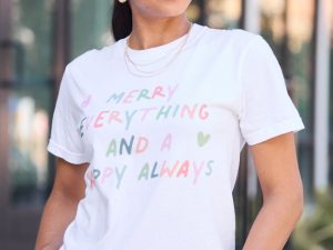 Merry Everything White Graphic Tee