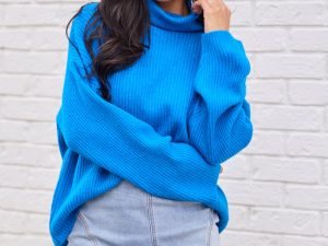 Dorothy Electric Blue Turtleneck Sweater