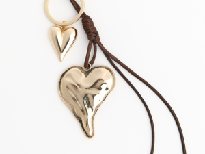 Esmeralda Gold Heart Bag Charm