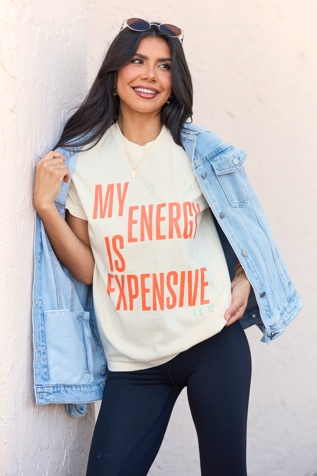 My Energy Is Expensive Ivory Graphic Tee - Image 3