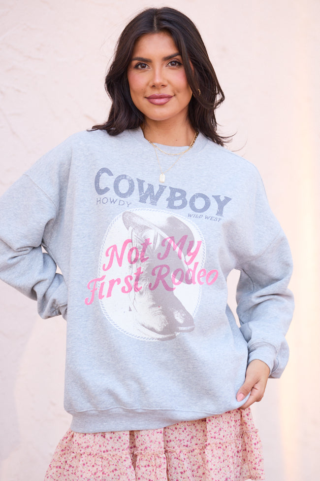 Not My First Rodeo Light Grey Graphic Sweatshirt