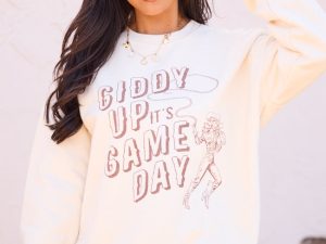 Giddy Up Game Day Cream Graphic Sweatshirt