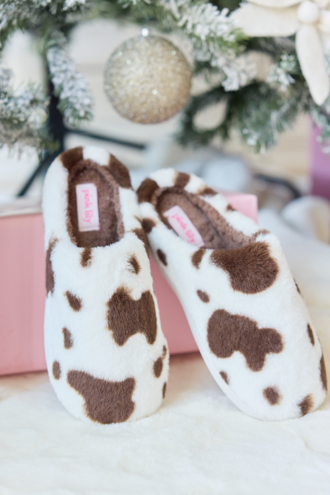 Lucila Cow Print Slippers DOORBUSTER