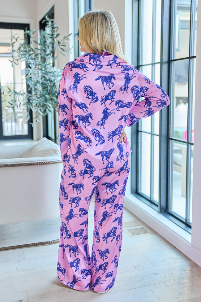 Kylie Pink Wild Horses Pajama Set DOORBUSTER - Image 5