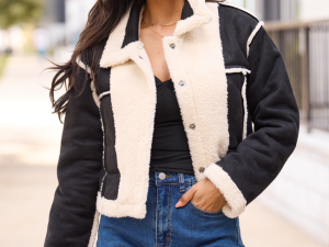 Orion Black Reversible Faux Suede Jacket