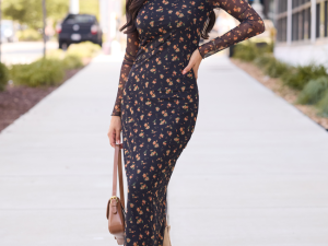 Drake Black Floral Mesh Maxi Dress