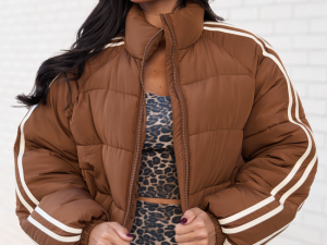 Amelia Brown and Cream Puffer Jacket