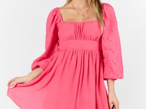 Beautiful Thoughts Pink Lace Sleeve Mini Dress FINAL SALE