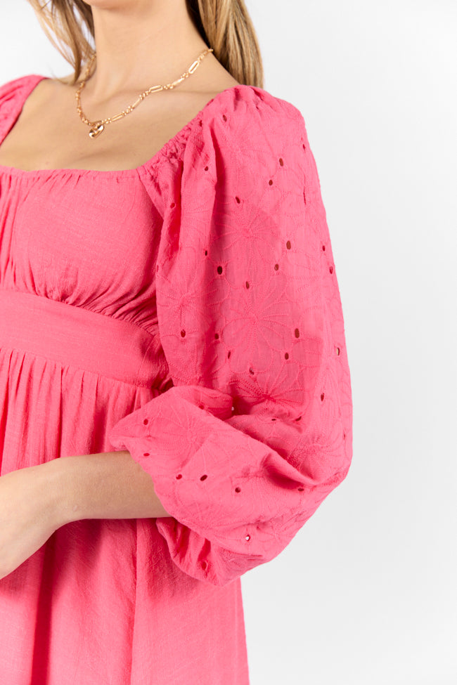 Beautiful Thoughts Pink Lace Sleeve Mini Dress FINAL SALE - Image 3