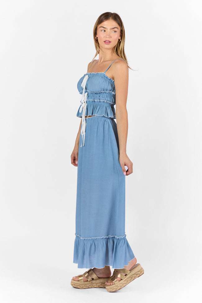 Life Made Easy Navy Bow Detail Tank and Midi Skirt Set FINAL SALE - Image 7